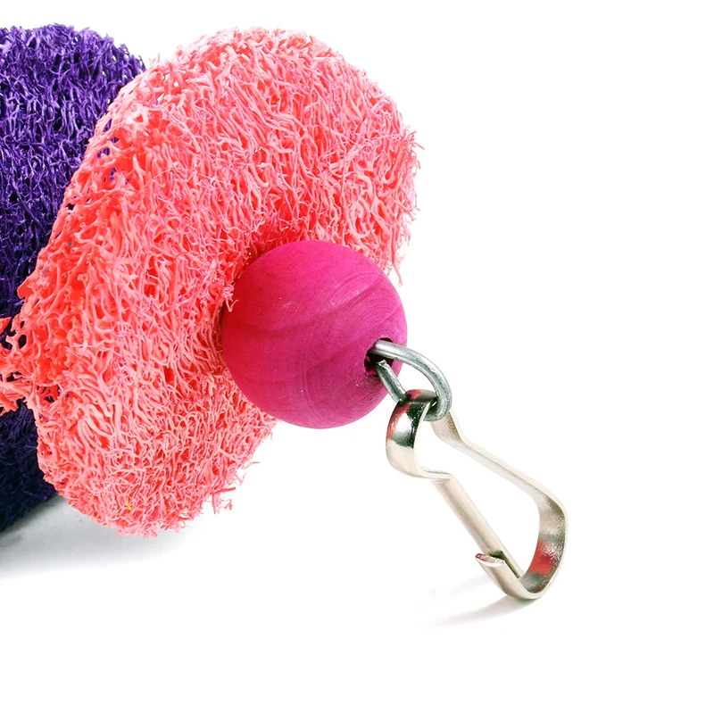 Люфы попугай стенд птицы игрушки для домашних птиц жевательные попугая птичья