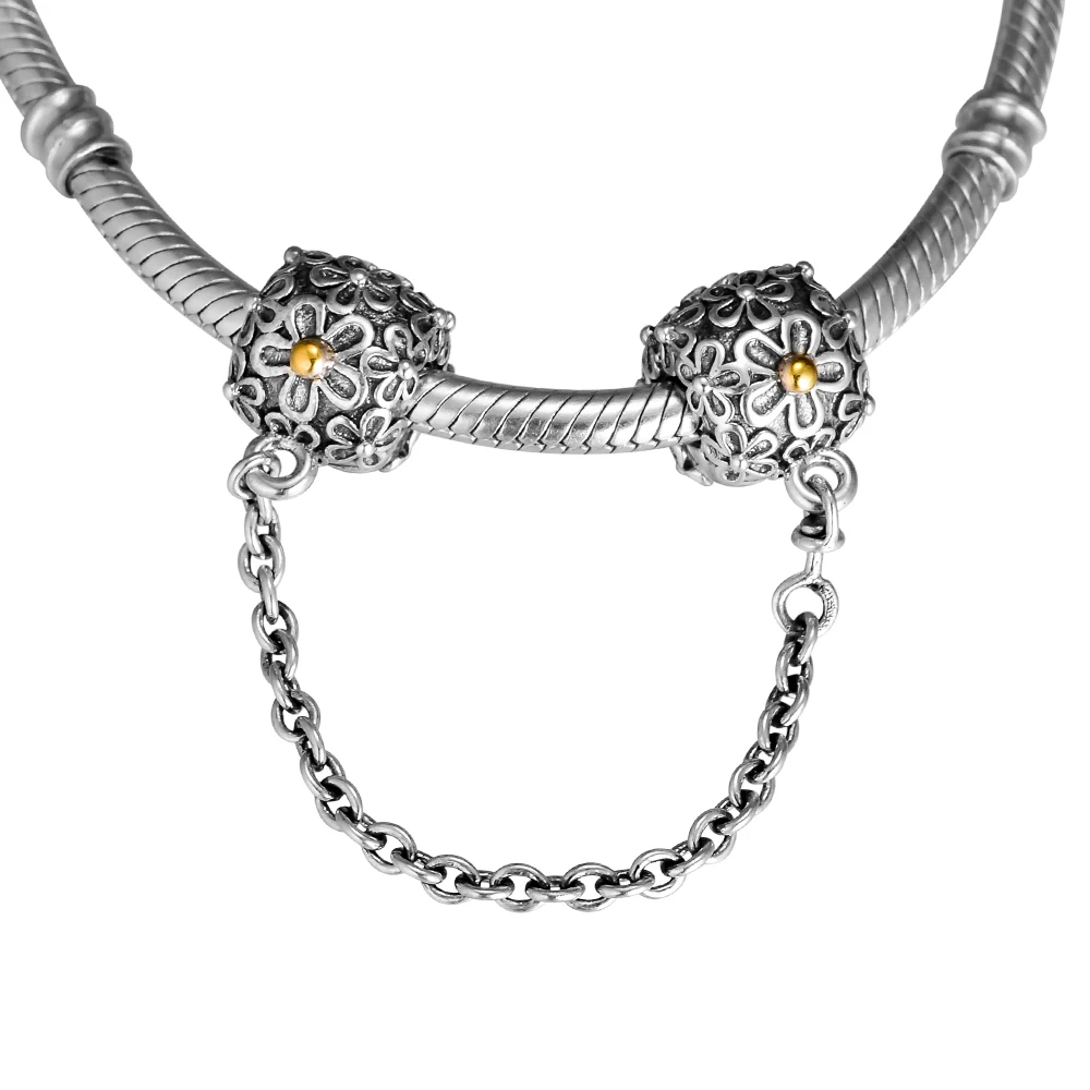 Подходит для браслетов Pandora безопасных цепных бусин аутентичных 925 пробы