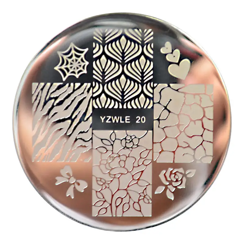 FWC цветок розы дизайн ногтей штамп шаблон цветок Мандала бабочка изображение пластины для штамповки ногтей инструменты для маникюра - Цвет: YZWLE-20