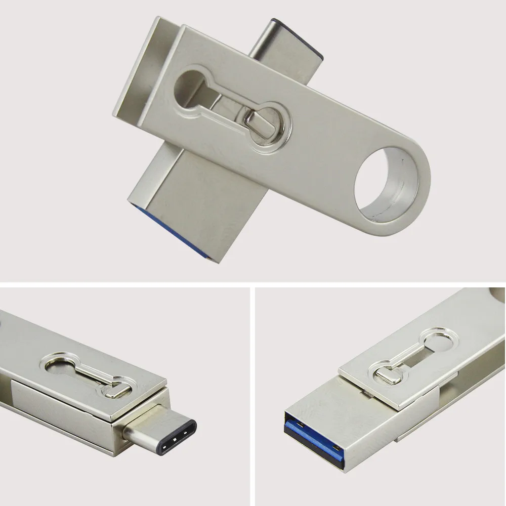 CHYI очень высокая скорость type C USB3.1 двойной OTG USB флешка 64 ГБ флэшки Stick 16 130 м/с