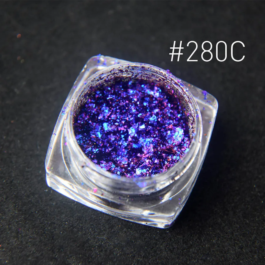 280C 0,2 г эффект русалки ногтей Флейк Хамелеон Flakies Единорог мультихромовые блестки Галактическая пыль дизайн ногтей украшения - Цвет: 280C