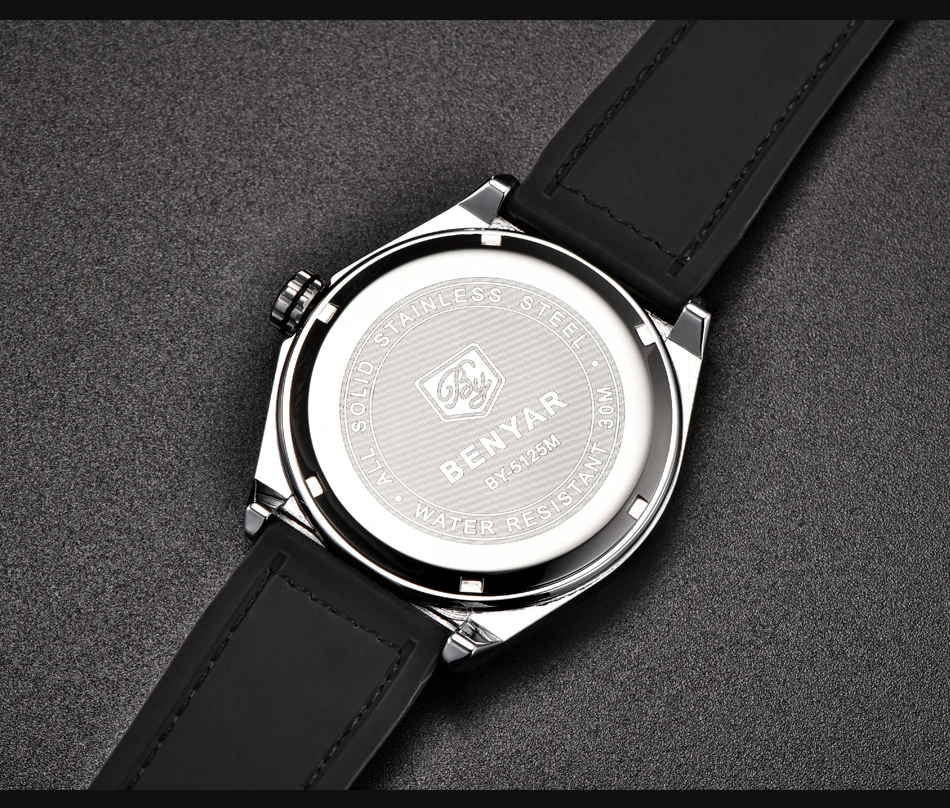 BENYAR часы для мужчин модные спортивные кварцевые часы для мужчин s часы лучший бренд класса люкс кожа Бизнес водонепроницаемые часы Relogio Masculino