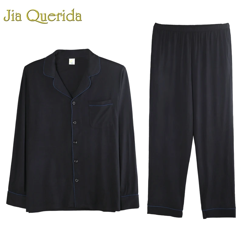 J &amp Q Модальные пижамы Мужская домашняя одежда 2019 Весна новая однотонная модная