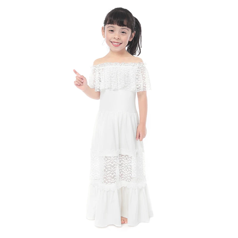Kaia Angel 2020 new girl princess dress wedding birthday party gift white summer factory wholesale 5 pieces / batch | Детская одежда и