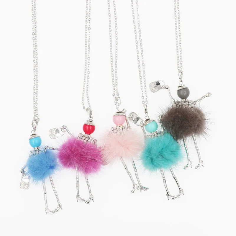 Модный милый кулон в виде Парижской куклы ожерелье для девочек детское длинное