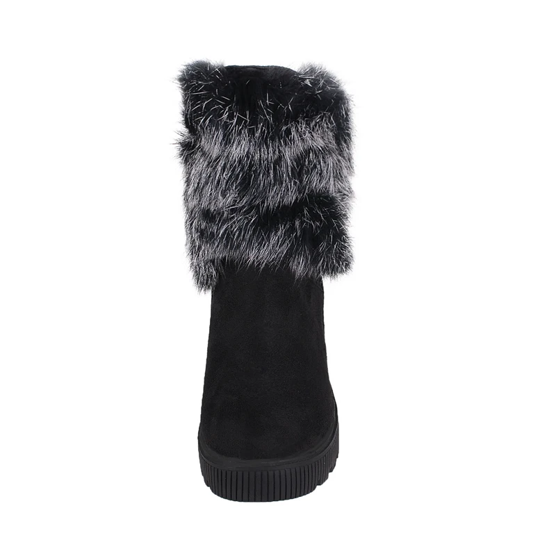ESRFIYFE New Fashion Women Flat Ankle Snow Boots Fur Winter Warm Shoes Round-toe Female Flock Leather | Обувь