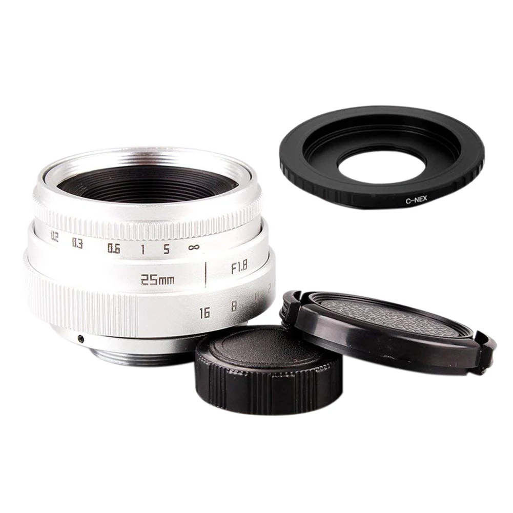 Мини-объектив 25 мм F1.8 APS-C CCTV + объектив 16 C Mount Movie Lens для Sony E-Mount NEX Camera Adapter |