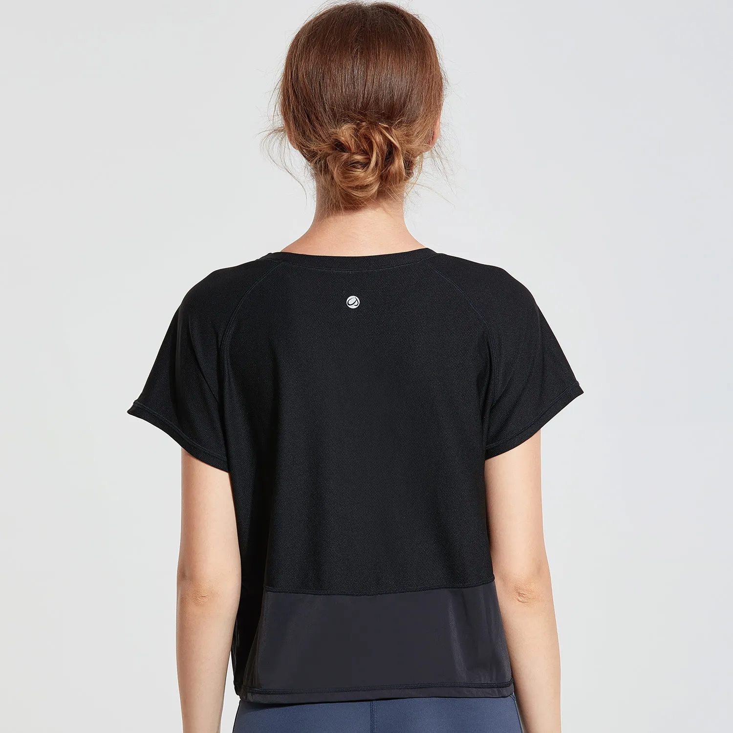CRZ YOGA women's UPF 50+ UV/Sun защитная сетка с коротким рукавом укороченный спортивная рубашка