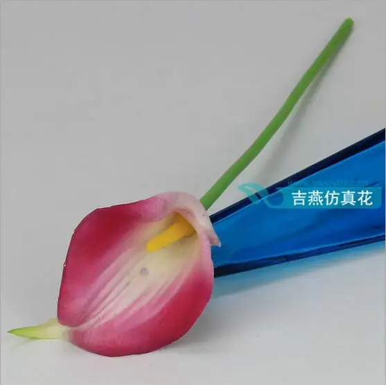 10 шт LotCheap Ручная работа настоящий сенсорный PU Маленький Calla Lily Свадебный букет