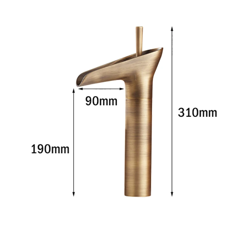 Античный латунный смеситель с одной ручкой для раковины креплением на раковину