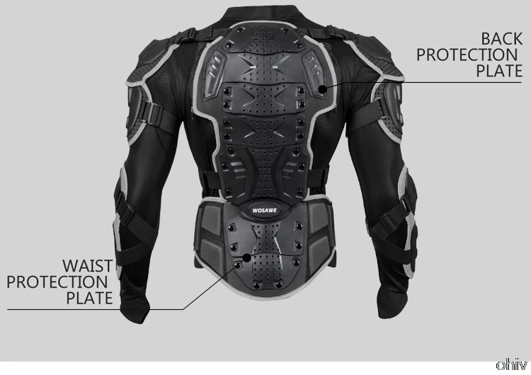WOSAWE мотокросса Броня заездов Motocicleta тела футболка Armor куртка пвх EVA сзади плечо протектор шестерни Размер M-3XL