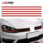 Наклейка LEEPEE на автомобильный передний капот, наклейки для гриля, автомобильный Стайлинг, украшение для VW Golf 6, 7, Tiguan, Светоотражающая наклейка s