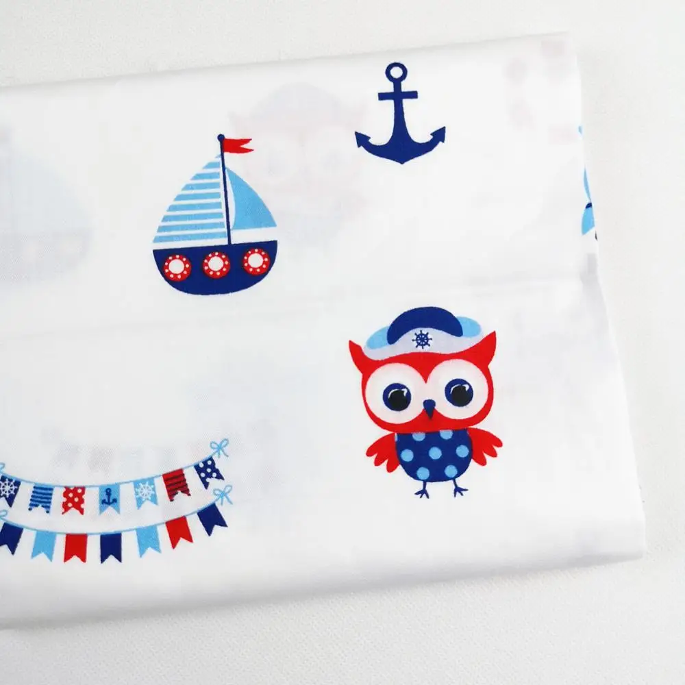 Серая Сова морской якорь Diy швейная ткань Tissus хлопчатобумажная ткань Quliting Fat Quarters лоскутный материал для скрапбукинга Детский домашний текстиль