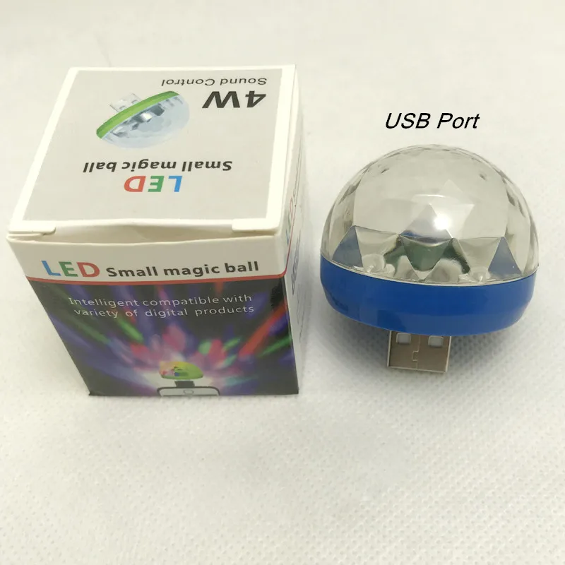 YIYANG автомобильная USB музыкальная звуковая управляемая лампа многоцветный DJ атмосферная лампа маленькая Волшебная шариковая лампа 4 Вт DC 5 В светодиодный светильник сценический светильник ing