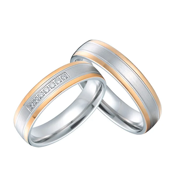 Подарок на годовщину набор ювелирных изделий из титана розового золота для пар |