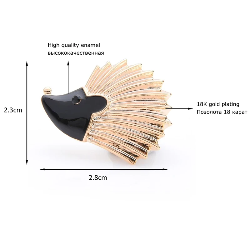 Wuli&ampbaby Cute Black Hedgehog Brooches Women Girls' Alloy Animal Collar Pins | Украшения и аксессуары