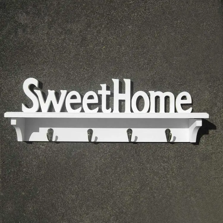 Sweetome белый деревянный крюк Clapboard настенная полка вешалка для украшения домашней