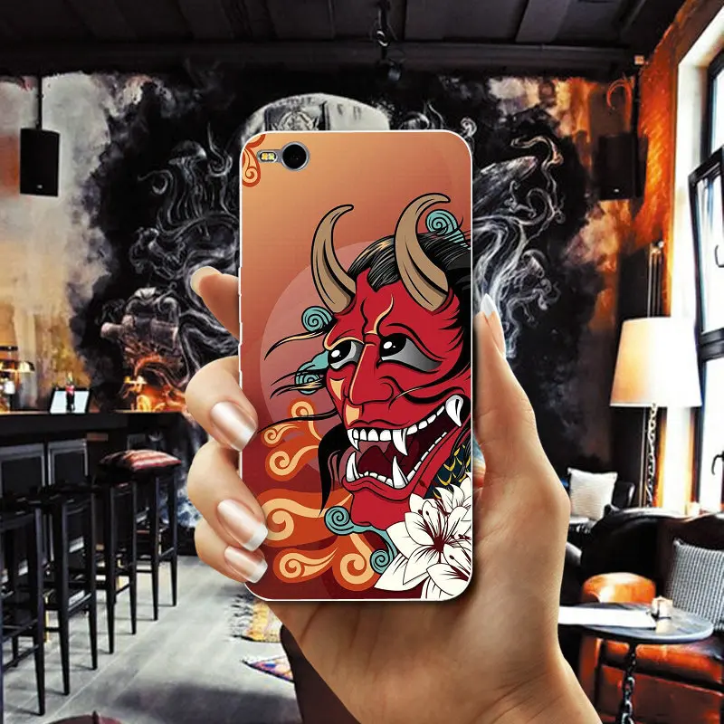 Японский Oni Hannya демоническая маска Чехлы ТПУ телефон для htc один M7 M8 M9 M10 E9 плюс U11 A9