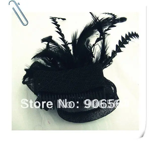 

Elegant Sinamay Fascinator Hats Good Bridal Wedding Hats High Quality Vintage Linen Black Cocktail Hat Very Nice 17 color MSF099