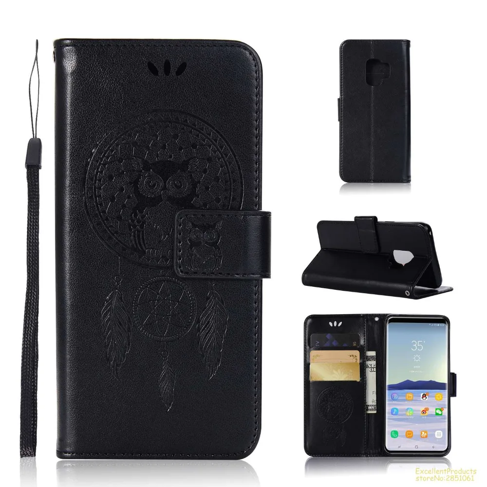 Винтажный чехол-книжка в ретро стиле с рисунком Совы из искусственной кожи для