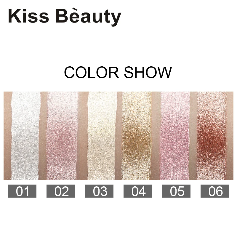 Блестящая жидкая хайлайтер Kiss beauty контурный крем цвета розового золота и серебра