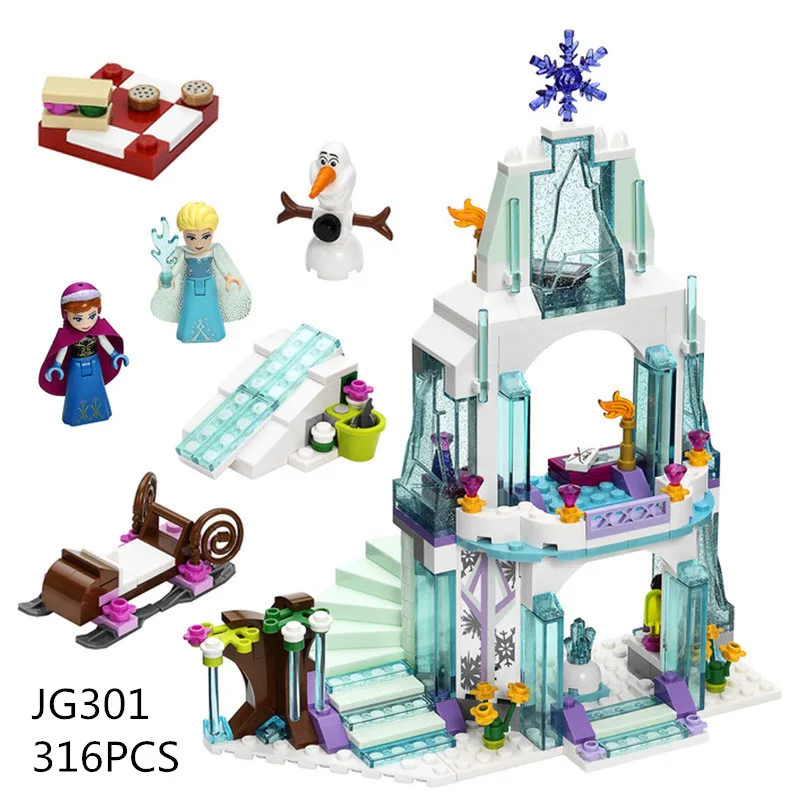 Принцесса Серия Эльза волшебный ледяной Замок Набор Развивающие строительные