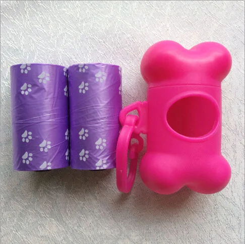 2 рулона мешков для мусора домашних собак переноски с разноцветными костями