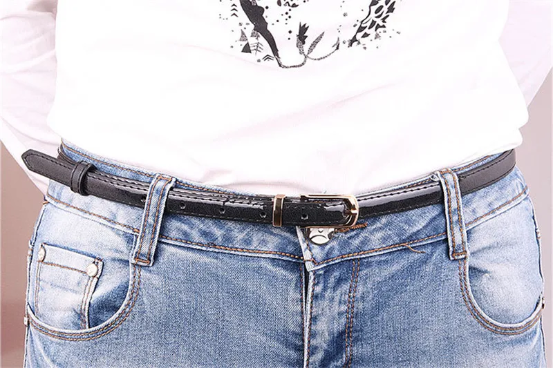 

Candy Color Metal Buckle Thin Casual Belt For Women Leather Belt Female Straps Waistband For Apparel Accessories