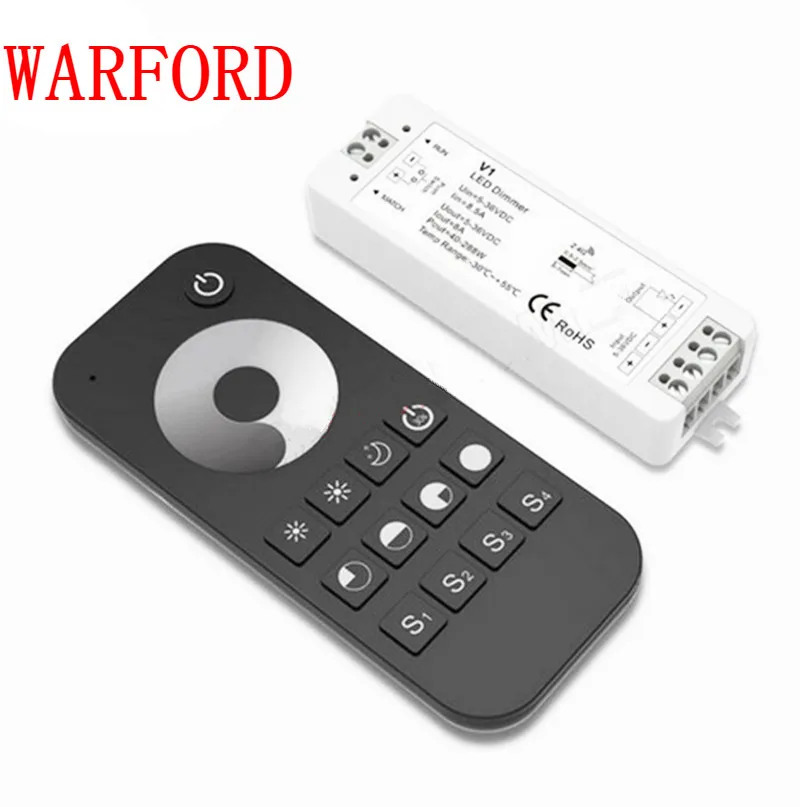 V1 + RT1 DC5V 36V Беспроводной 2 4G RF сенсорный светодиодный регулятор света контроллер