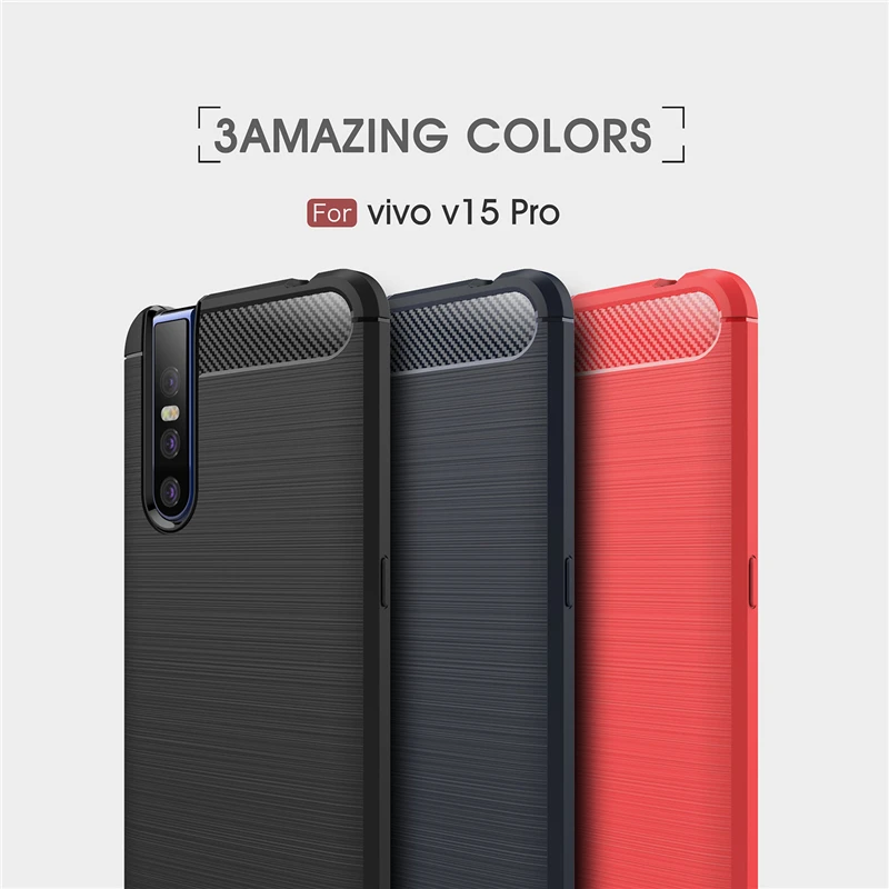 Чехол из углеродного волокна для Vivo V15 Pro S1 резиновый бампер Силиконовый