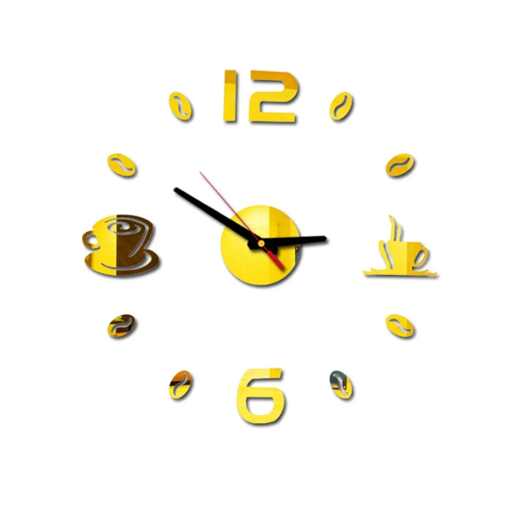 Часы настенные Horloge 3d Diy акриловые зеркальные римские цифры стикеры домашний