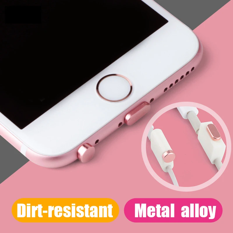 Металлические наушники из сплава Разъем пылезащитный заглушка для iPhone 5 5S SE 6 6S 7