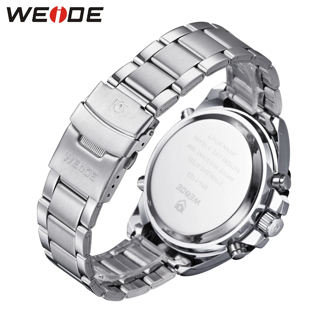 Мужские наручные часы WEIDE модные армейские спортивные со стальным ремешком и