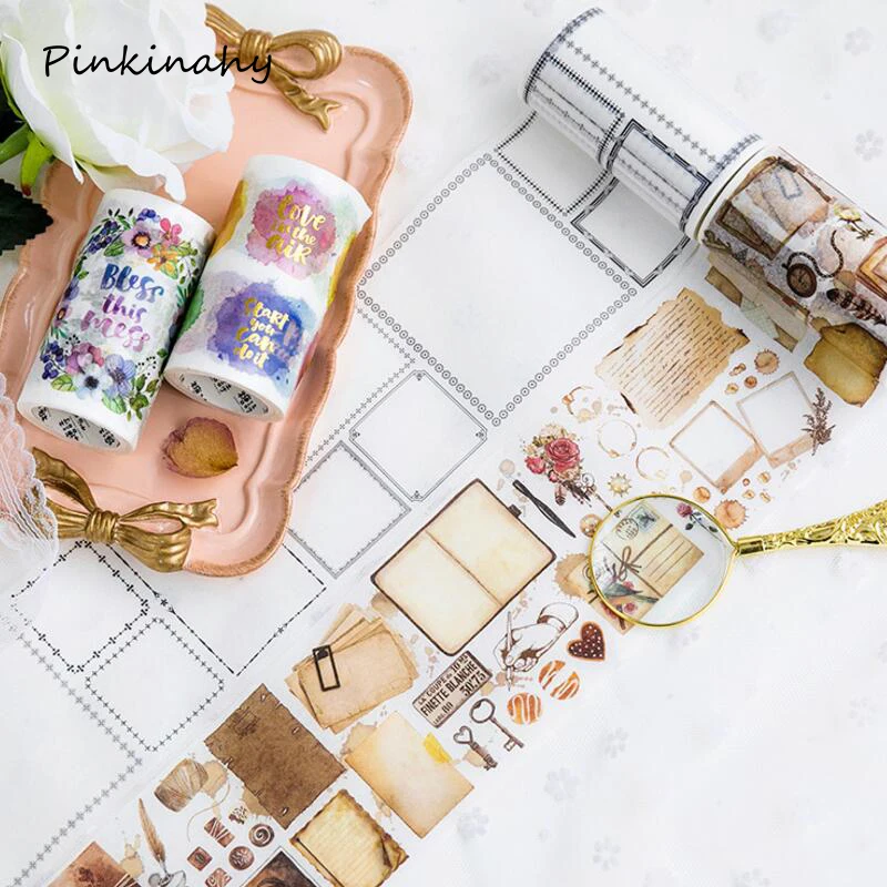 8 см широкий золотой Фольга Gild Васи Клейкие ленты DIY маскировки с лес гирлянды