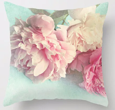 

Оптовая продажа, индивидуальные пони с цветами, потертый шикарный розовый цветочный чехол в стиле ретро, квадратная Подушка на молнии, крас...