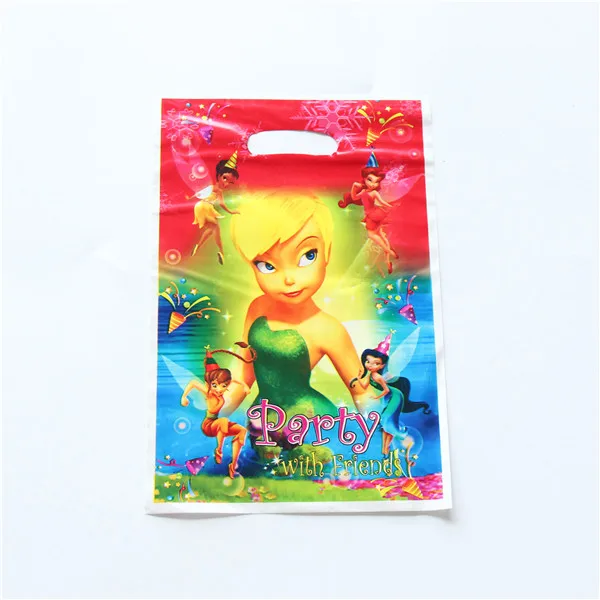 50pcs/lot Party Supplies Gift Bag loot Bag Tinkerbell Sesame Street Cartoon Theme Party Festival&event Birthday Decoration Favor - Цвет: tinkerbell