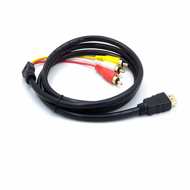 1080P HDTV HDMI в RCA кабель папа 3RCA AV композитный штекер M/M Соединительный адаптер