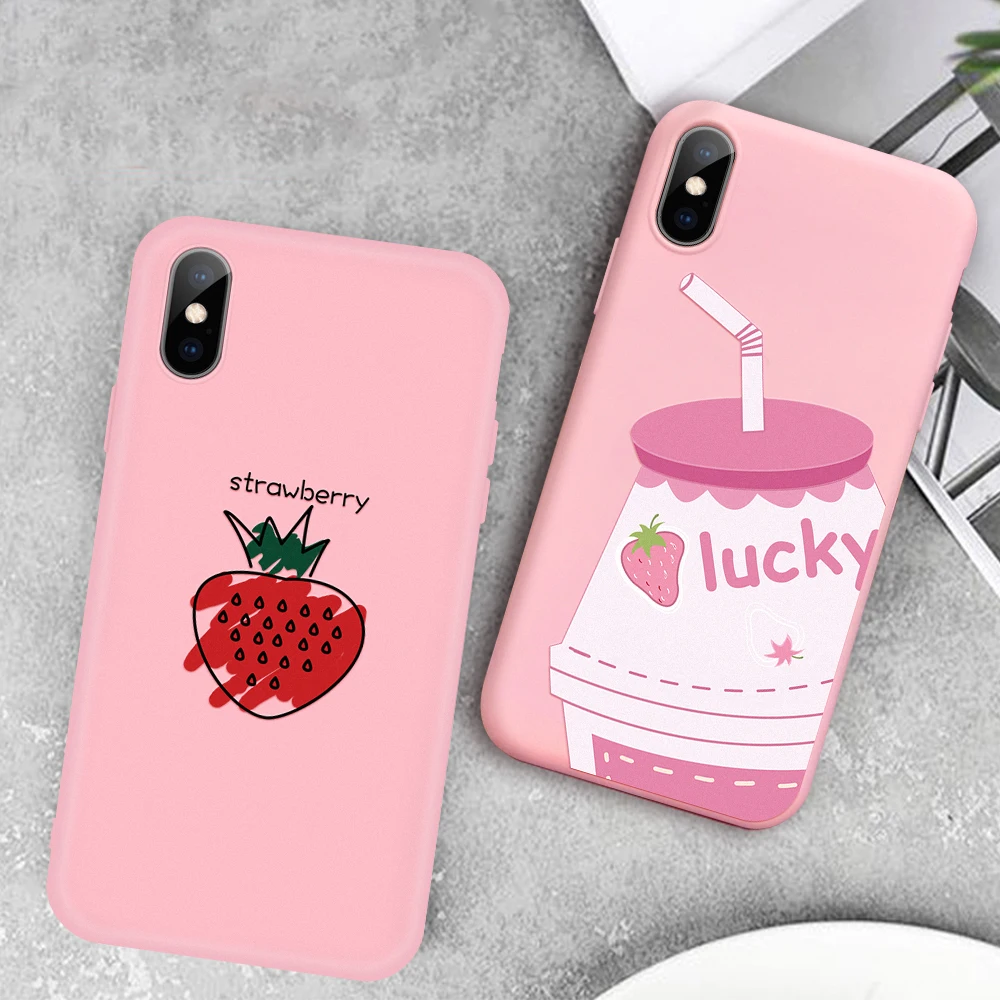 Милый мультяшный окрашенный ТПУ чехол для iPhone X 7 8 Plus 5S SE 5 XR чистый карамельный