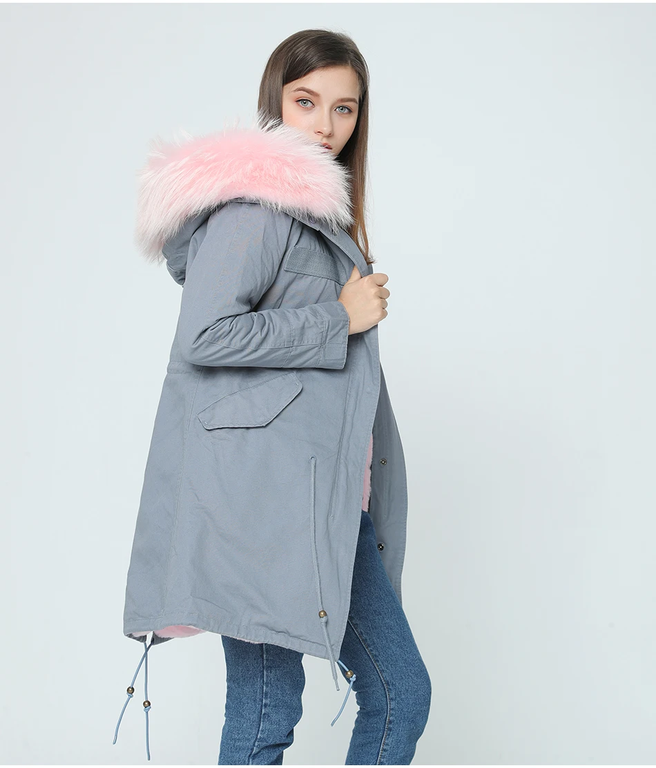OFTBUY, высокое качество, бренд, новая зимняя куртка, пальто для женщин, натуральный мех енота, большой мех, с капюшоном, парка для женщин, Толстая теплая парка