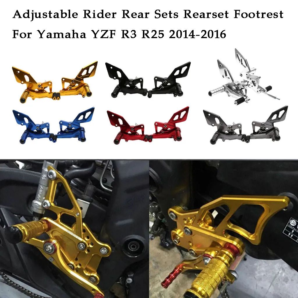 Для Yamaha YZF R3 R25 2014 2016 Мотоцикл CNC алюминиевый регулируемый задний Райдер набор