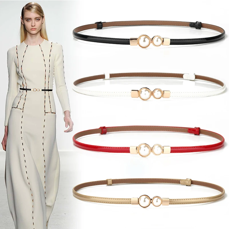 

Fashion Women Belt For Cowskin Leather Belts For Dress Designer Waistband Female Pear Snap Genuine Leather Bright Fastener Belt
