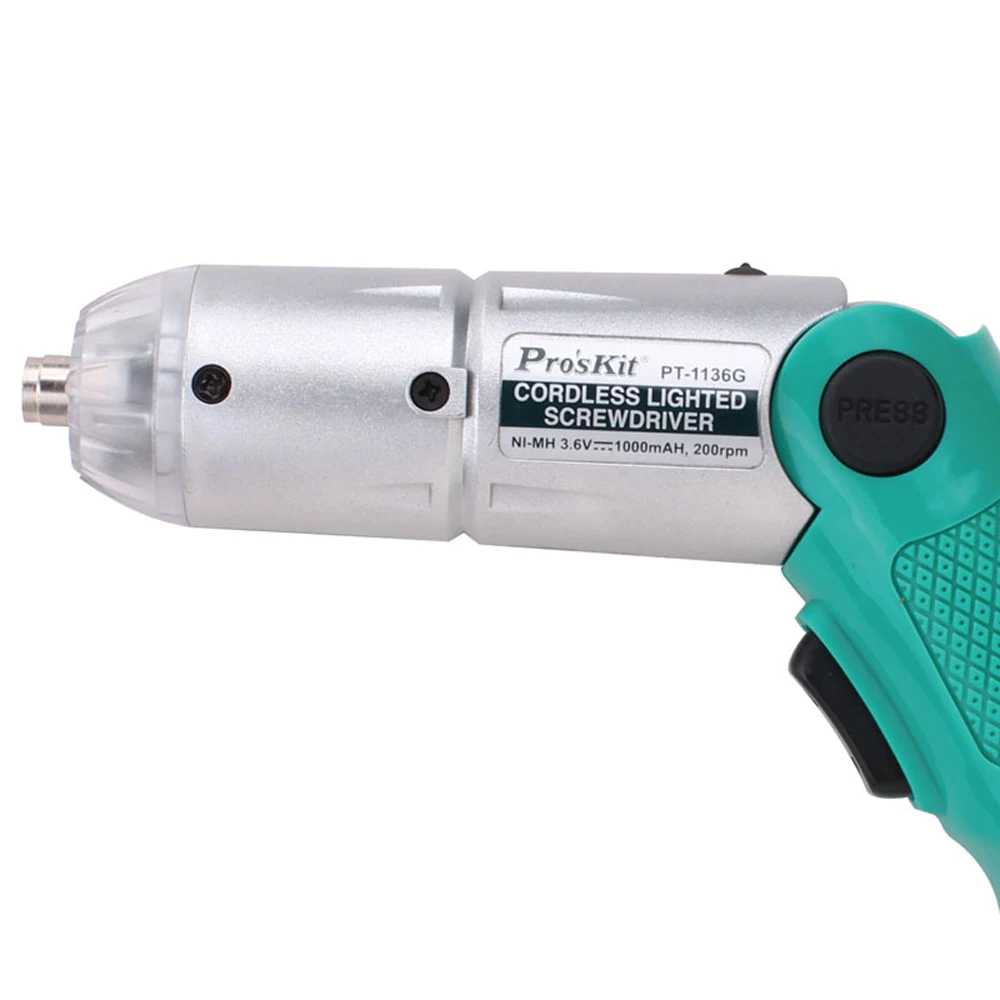 Pro'skit PT-1136G Многофункциональный беспроводной складной перезаряжаемый электродрель отвертка набор ручных инструментов для ремонта питания