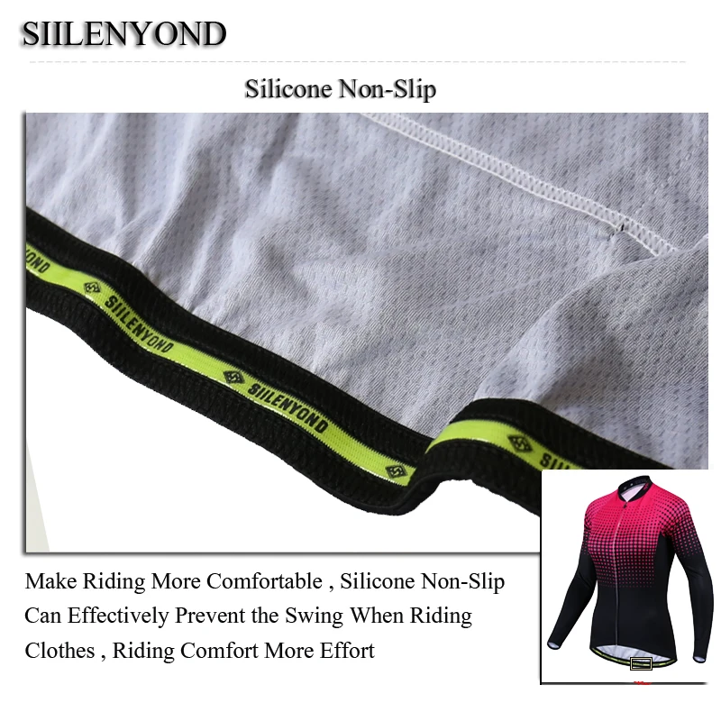 

Siilenyond 2019 Women Winter Long Sleeve Cycling Jersey Keep Warm MTB Bicycle Cycling Clothes Thermal Fleece Cycling Clothing