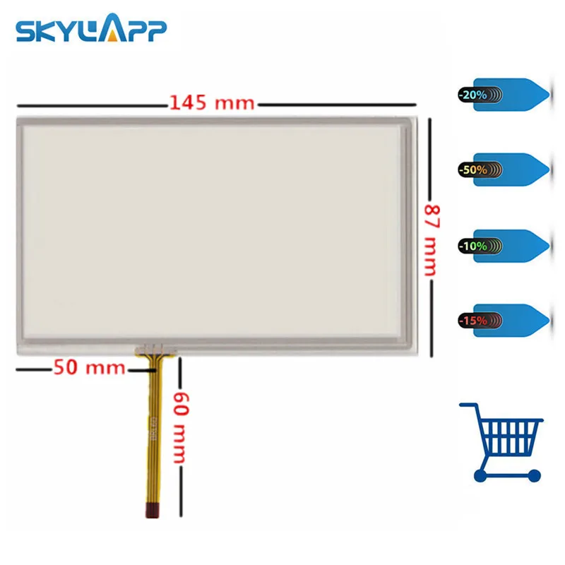 Новый 6''inch 4 проводной резистивный сенсорный экран Экран 145 мм * 87 для TM060RDH01