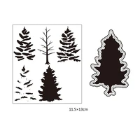 pine tree cutting dies and clear stamp set for diy scrapbooking photo album decoretive embossing stencial
