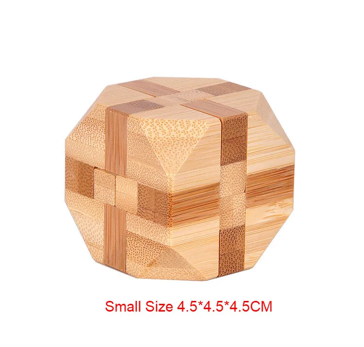 9pcs/set Design Bamboo IQ Brain Teaser Kong Ming Lock 3D Wooden Interlocking Burr Puzzles Game Toy For Adults Kids | Игрушки и хобби