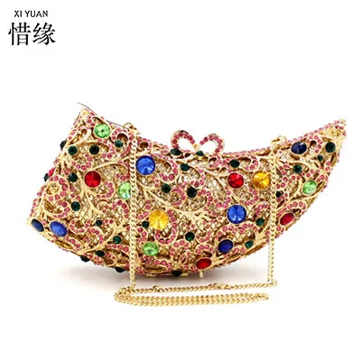 XIYUAN новинка 2017 роскошные вечерние сумки с бриллиантами Золотой клатч серебряная