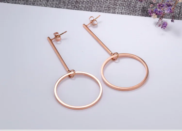 

Fashion Jewelry, titanium steel , rose gold Earrings for female