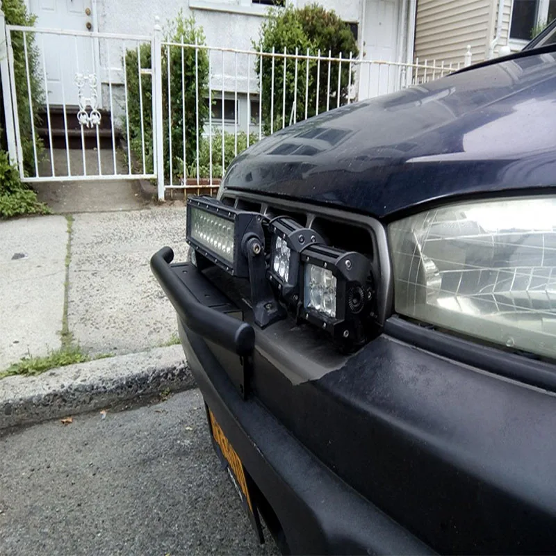 

20inch 126w combo led light bar + Universal bull bar front bumper license plate bracket for trucks offroad 4WD 4x4 tractor car