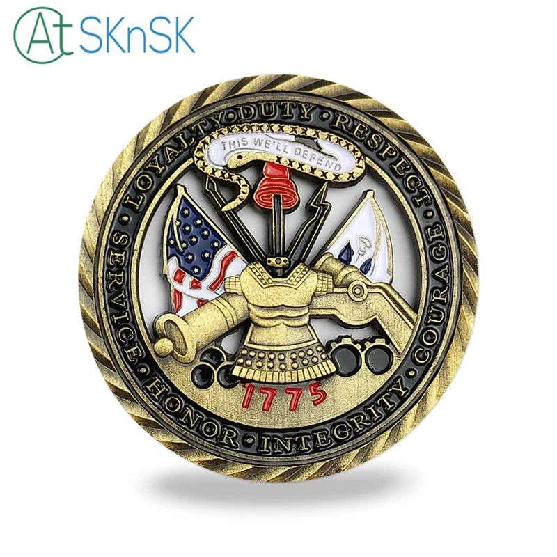 50/100 шт./лот Новое поступление армия США Основные значения латунная монета
